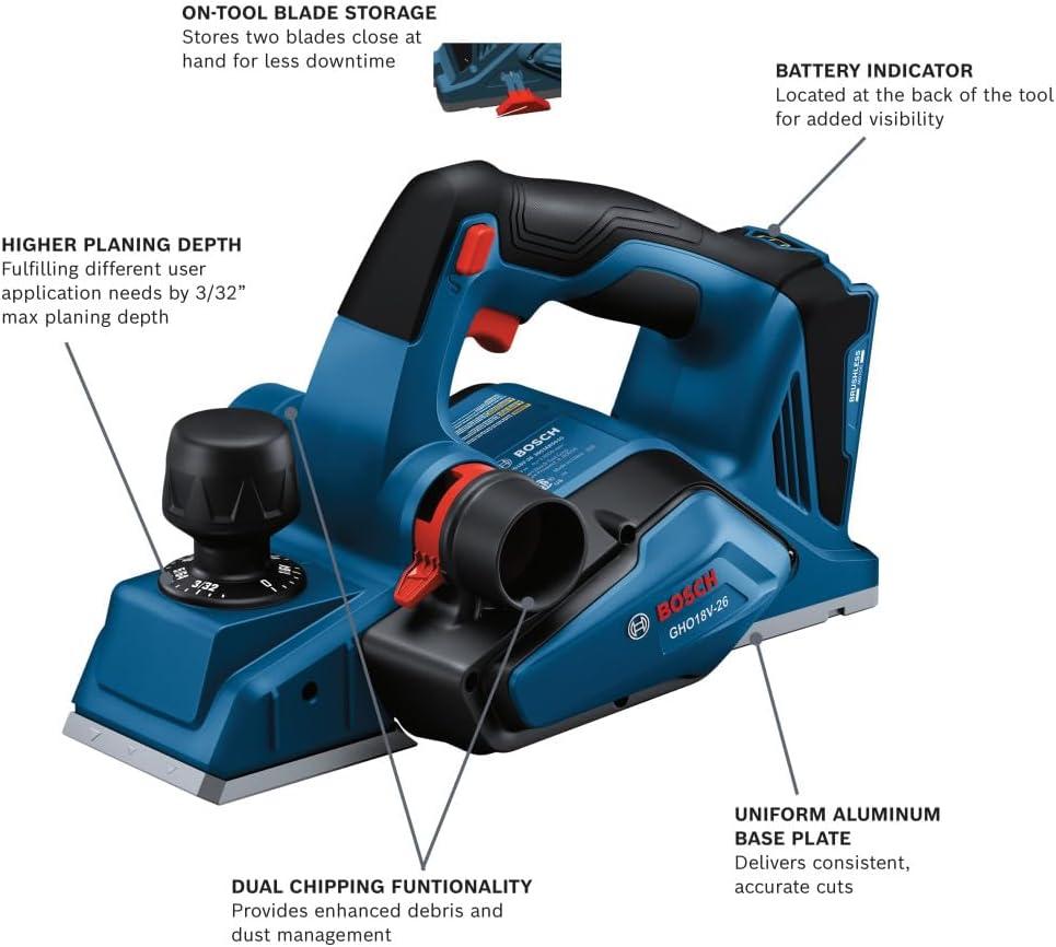imageBosch GHO18V26N 18V Brushless Planer