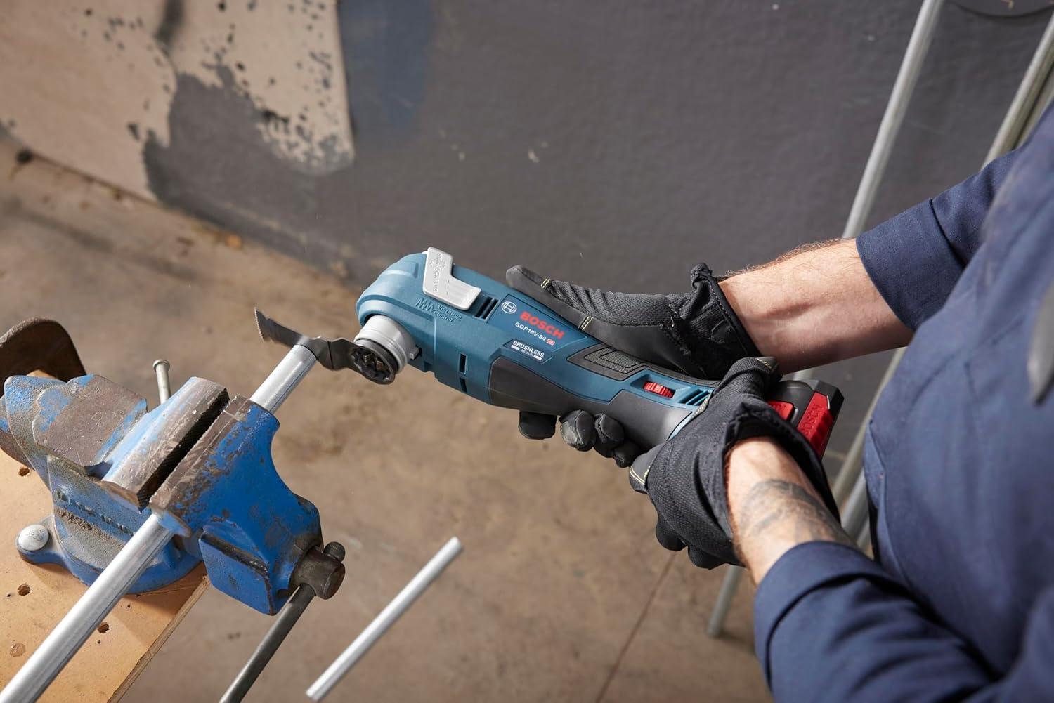 imageBosch GOP18V34N 18V Brushless StarlockPlus Oscillating MultiTool Bare Toolw 18V 2 Ah Battery