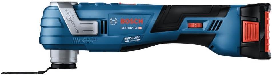 imageBosch GOP18V34N 18V Brushless StarlockPlus Oscillating MultiTool Bare Toolw 18V 2 Ah Battery