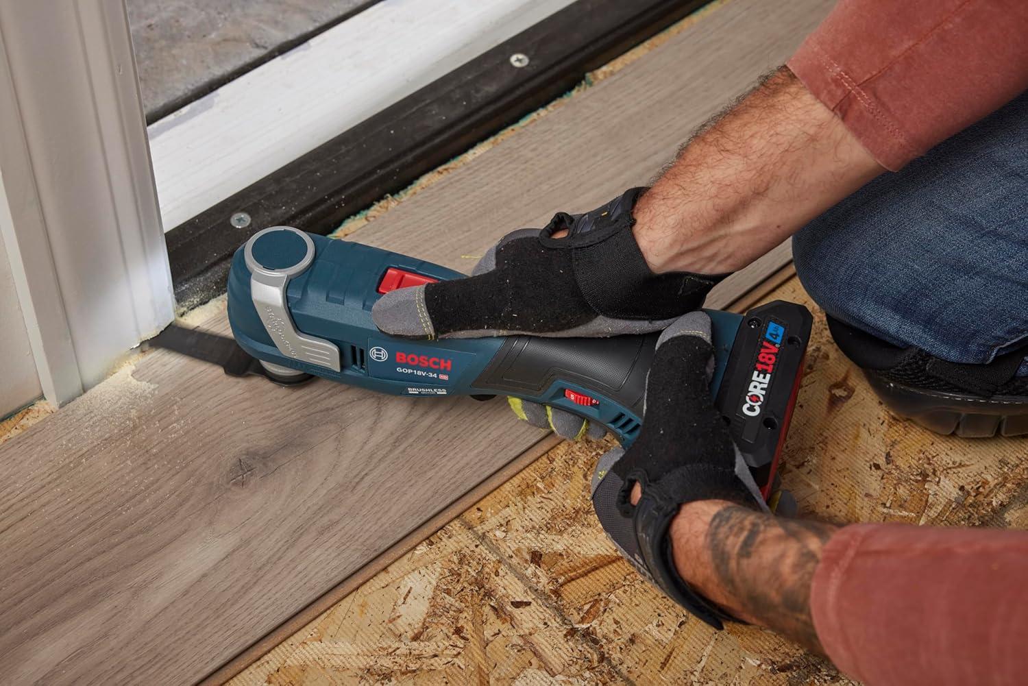 imageBosch GOP18V34N 18V Brushless StarlockPlus Oscillating MultiTool Bare Toolw 18V 4 Ah Battery