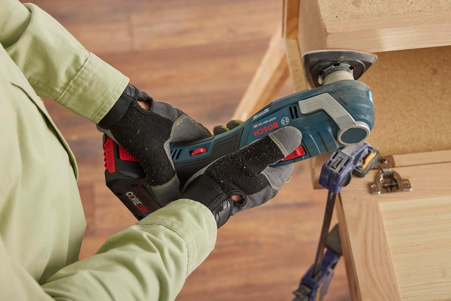 imageBosch GOP18V34N 18V Brushless StarlockPlus Oscillating MultiTool Bare Toolw 18V 4 Ah Battery
