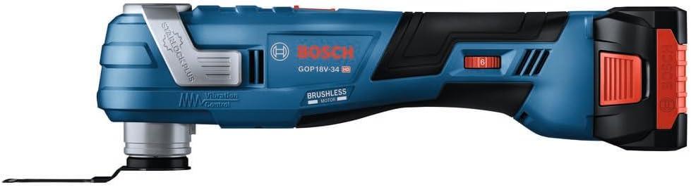 imageBosch GOP18V34N 18V Brushless StarlockPlus Oscillating MultiTool Bare Toolw 18V 4 Ah Battery