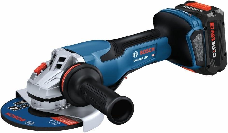 imageBosch GWS18V13PB14 PROFACTOR 18V 5 6 In Angle Grinder with No LockOn Paddle Switch with 1 CORE18V 8 Ah High Power Battery