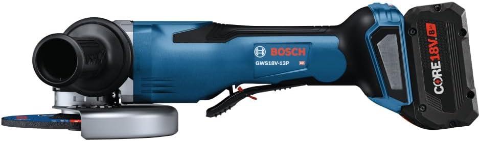 imageBosch GWS18V13PB14 PROFACTOR 18V 5 6 In Angle Grinder with No LockOn Paddle Switch with 1 CORE18V 8 Ah High Power Battery