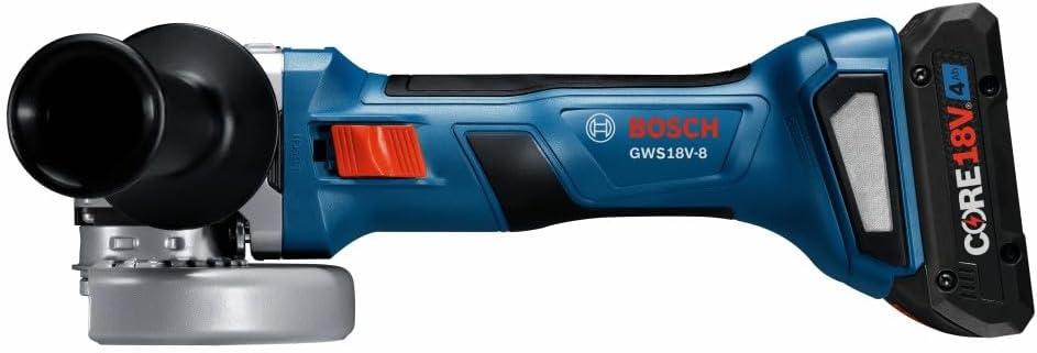 imageBosch GWS18V8B15 18V Brushless 412 In Angle Grinder Kit with 1 CORE18V 4 Ah Advanced Power Battery
