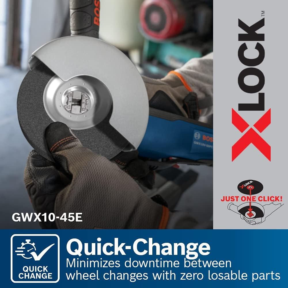 imageBosch GWX1045DE 412 In XLOCK Ergonomic Angle Grinder with No LockOn Paddle Switch412 In