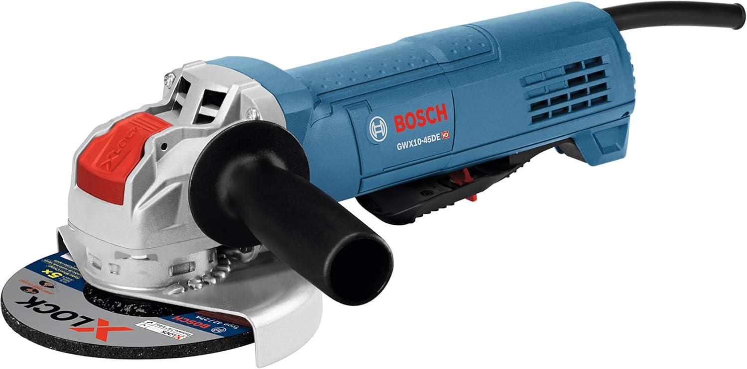 imageBosch GWX1045DE 412 In XLOCK Ergonomic Angle Grinder with No LockOn Paddle Switch412 In