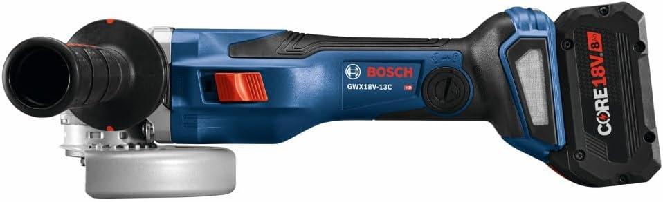 imageBosch GWX18V13CB14 PROFACTOR 18V XLOCK ConnectedReady 5 6 In Angle Grinder Kit with 1 CORE18V 8 Ah High Power Battery
