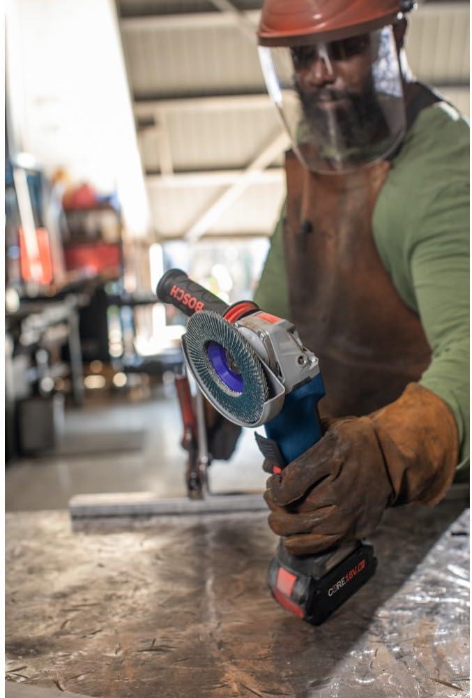 imageBosch GWX18V50PCB14 18V XLOCK Brushless ConnectedReady 412 In 5 In Angle Grinder with No LockOn Paddle Switch Kit and 1 CORE18V 8 Ah High Power Battery