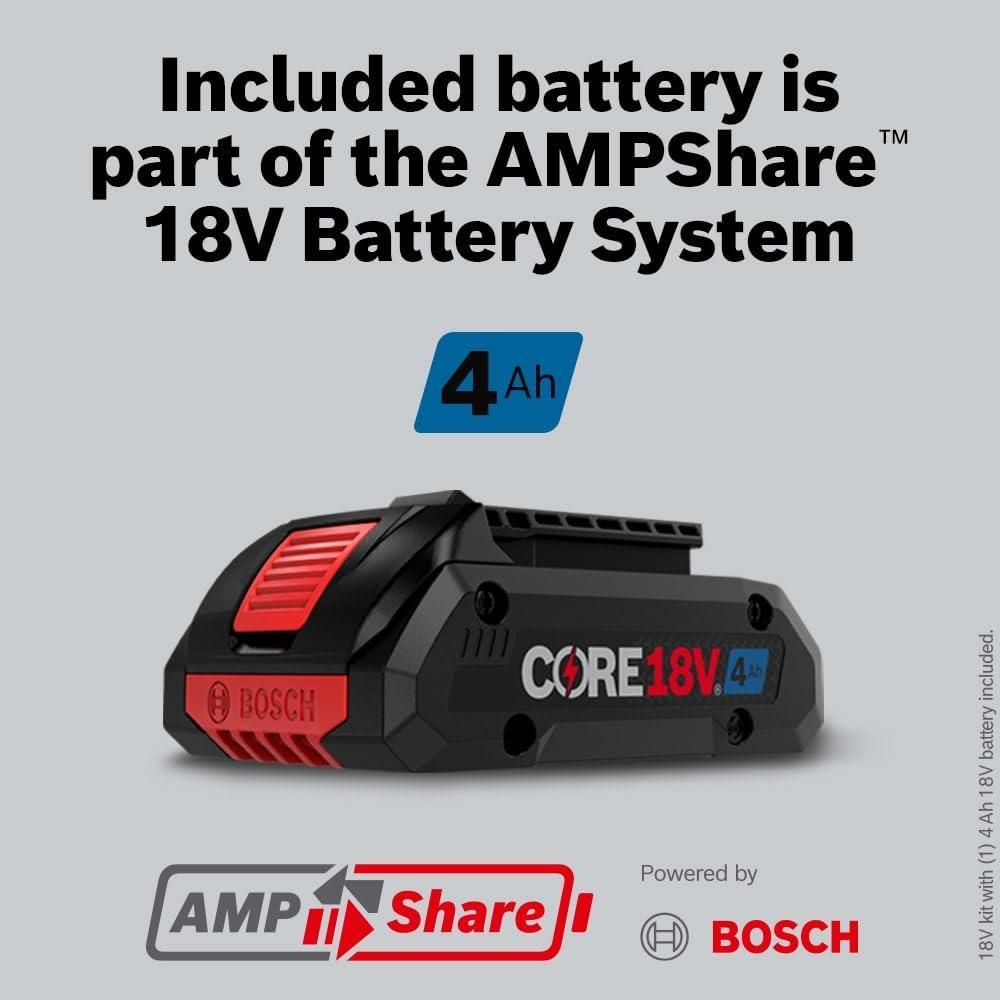 imageBosch GWX18V8B15 18V XLOCK Brushless 412 In Angle Grinder Kit with 1 CORE18V 4 Ah Advanced Power Battery Reconditioned