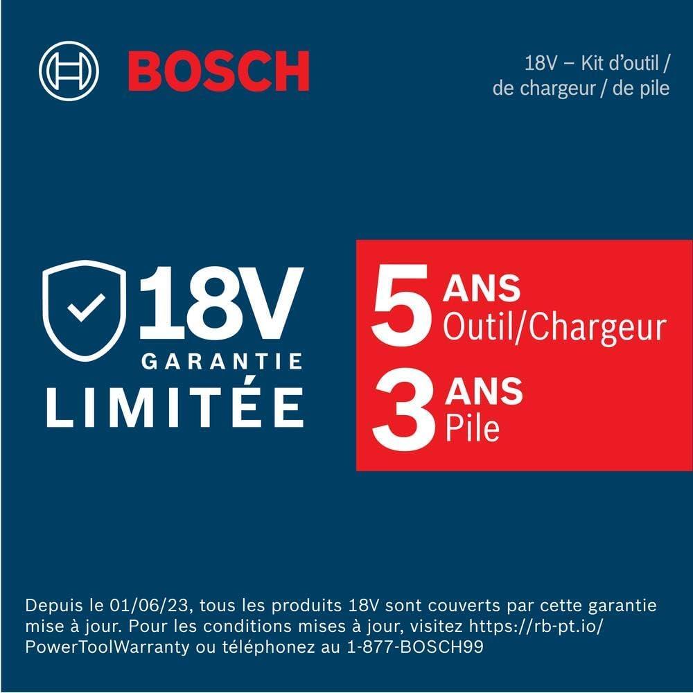 imageBosch GXL18V496B22 18V 4Tool Combo Kit with Compact Tough 12 In DrillDriver TwoInOne 14 In and 12 In Impact DriverWrench Compact Recip Saw LED Light and 2 20 Ah SlimPack Batteries