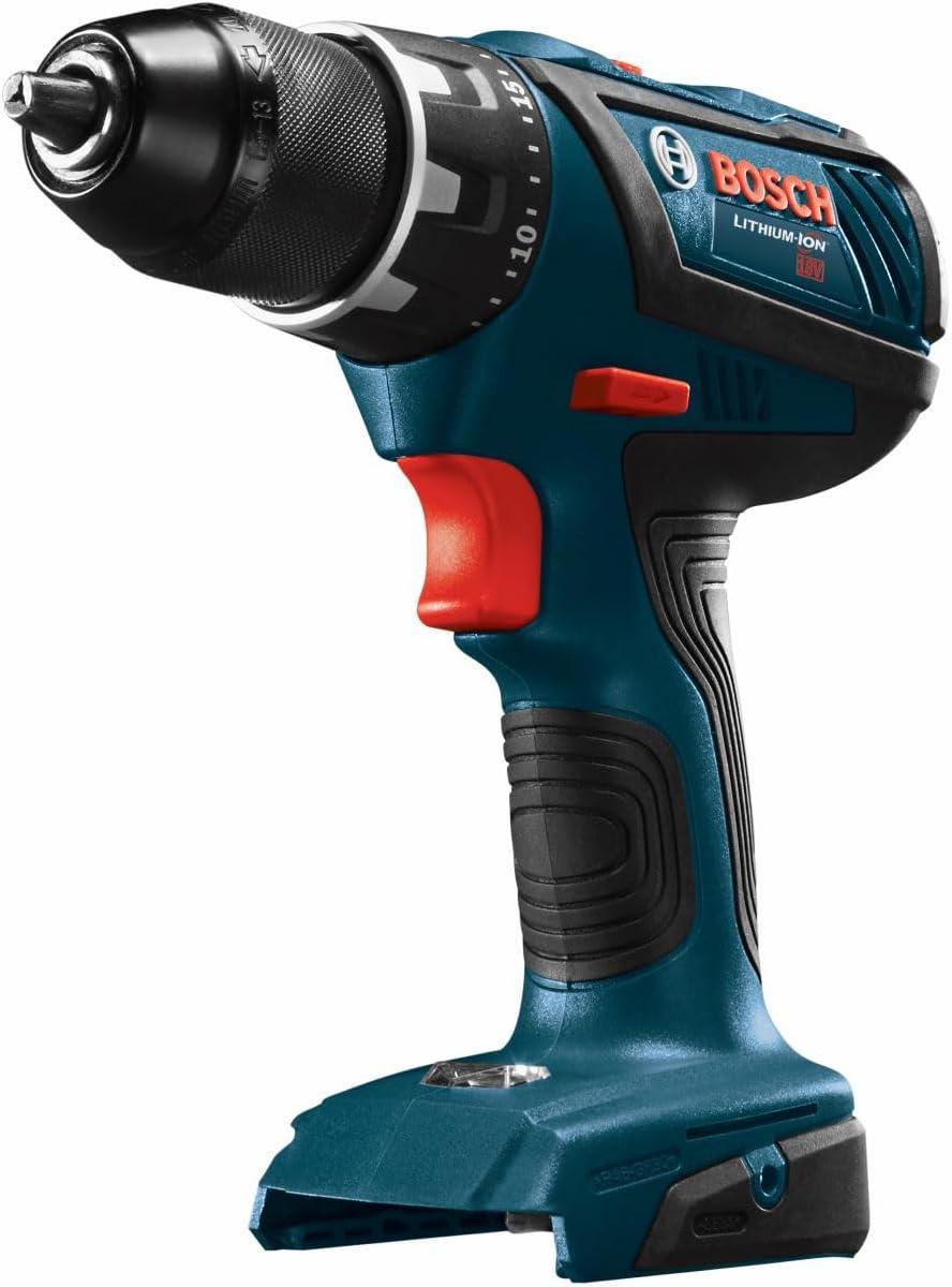 imageBosch GXL18V496B22 18V 4Tool Combo Kit with Compact Tough 12 In DrillDriver TwoInOne 14 In and 12 In Impact DriverWrench Compact Recip Saw LED Light and 2 20 Ah SlimPack Batteries