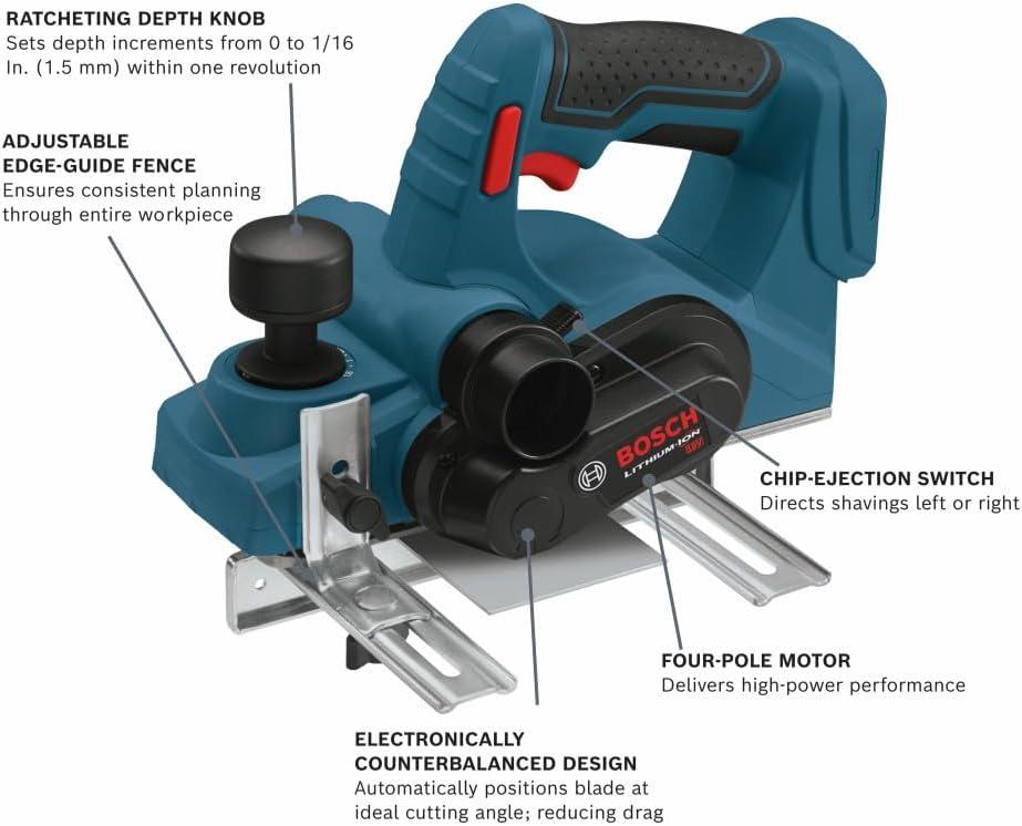 imageBosch PLH181B 18V 314 In Planer Bare ToolIndustrial