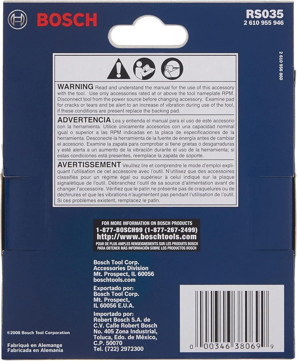 imageBosch RS035 Hard HookampLoop Sander Backing Pad BlackBacking Pad Only