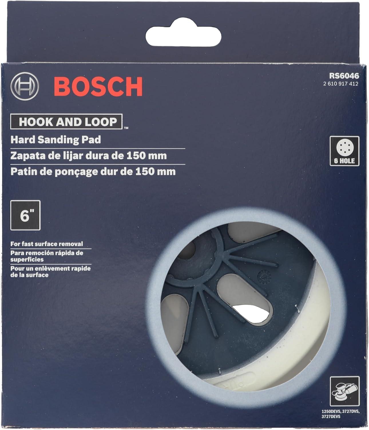 imageBosch RS6046 6 in Hard HookampLoop Sander Backing Pad for Flat Sanding Without Gouging and Fast Removal