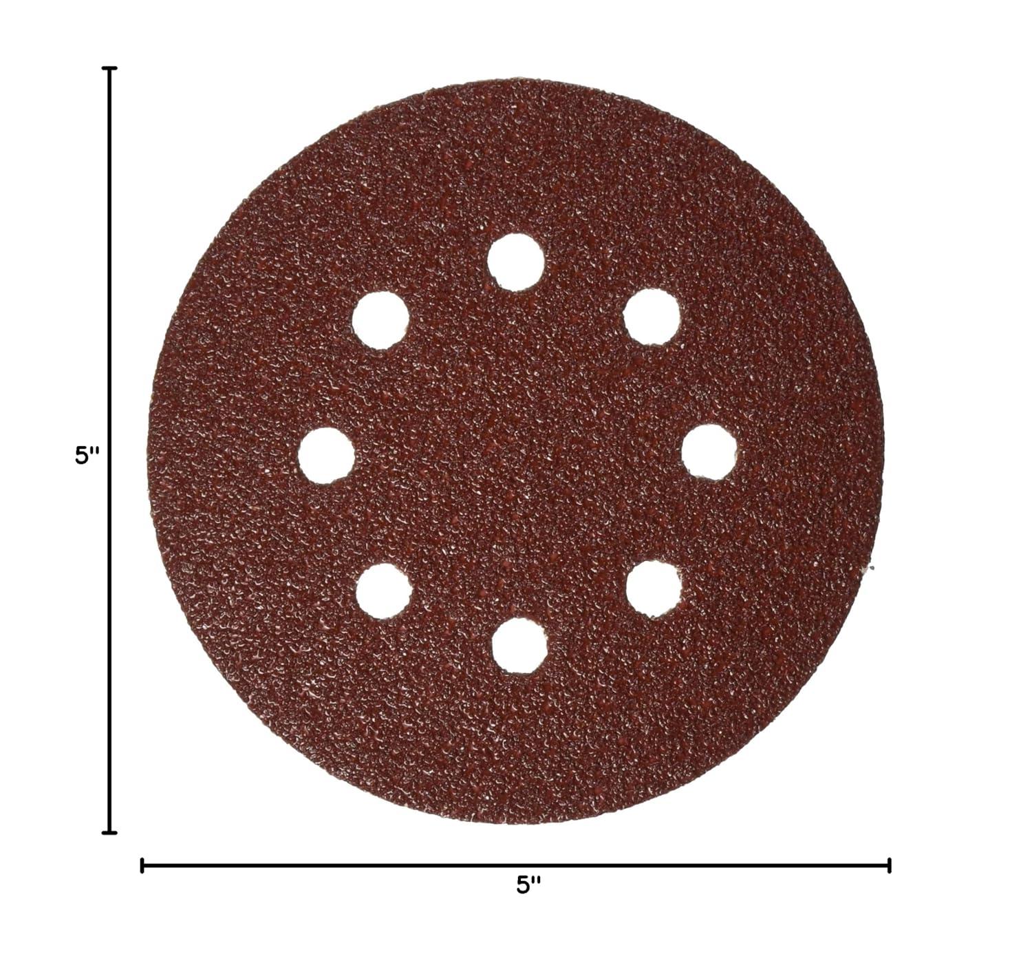 imageBosch SR5R040 5Piece 40 Grit 5 in 8 Hole HookandLoop Sanding DiscsOne Size