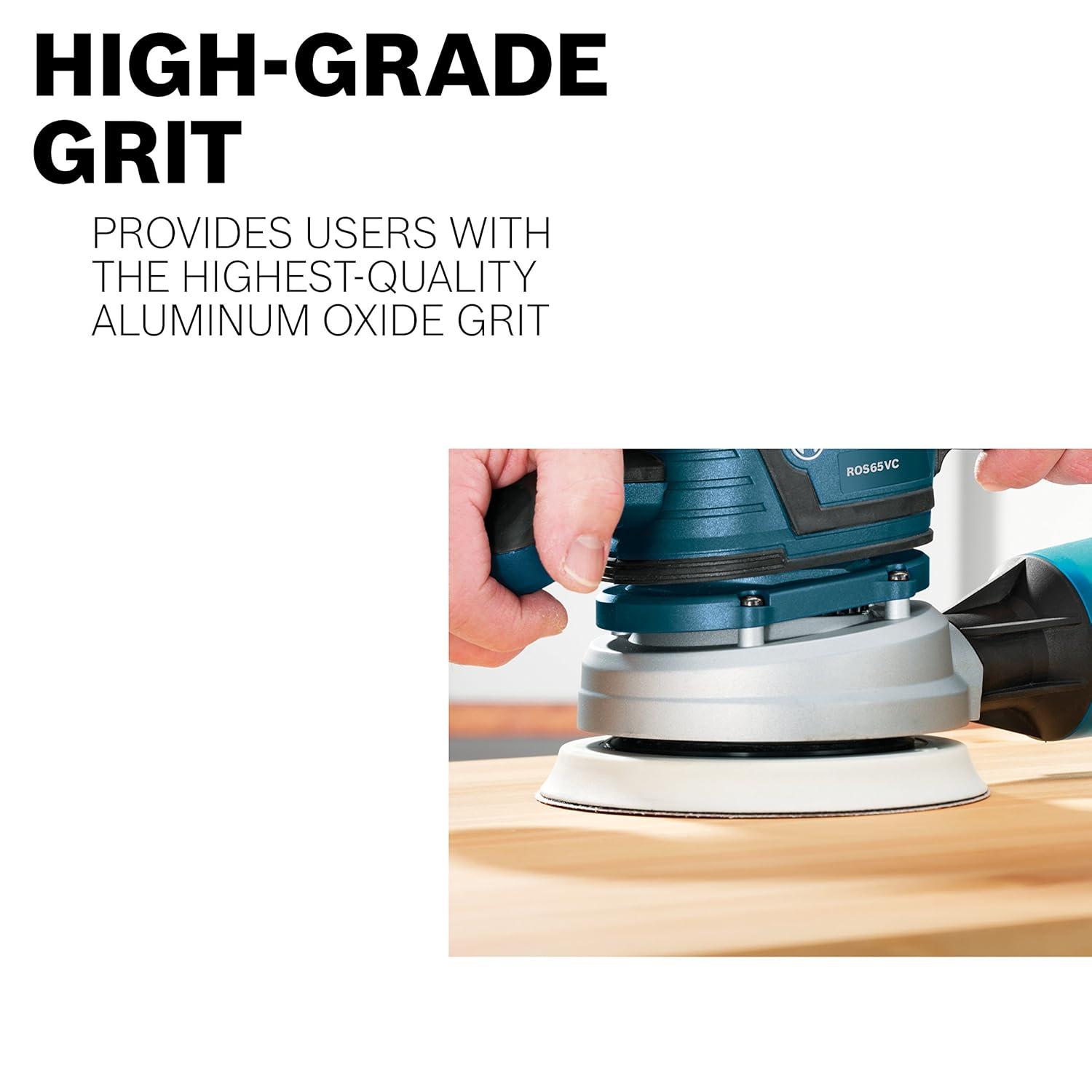 imageBosch SR5R040 5Piece 40 Grit 5 in 8 Hole HookandLoop Sanding DiscsOne Size