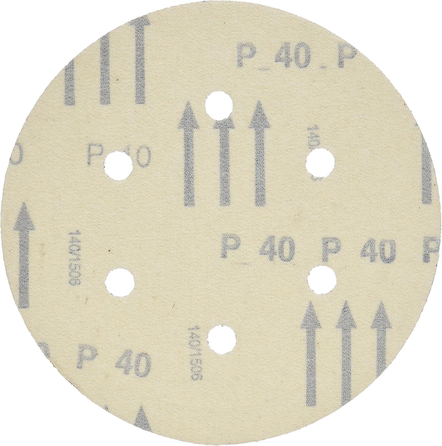 imageBosch SR6R040 5Piece 40 Grit 6 in 6 Hole HookandLoop Sanding Discs