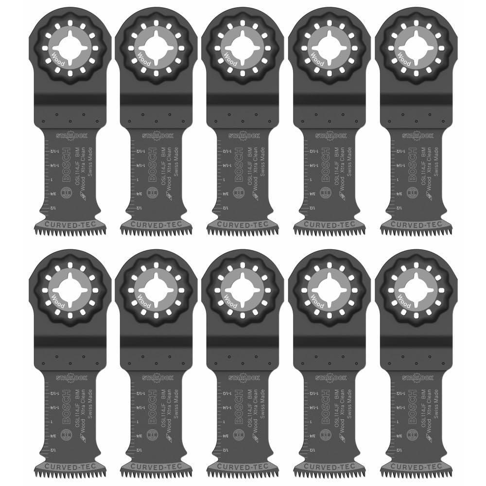 imageBOSCH 114 Inch OSL114C3 Starlock Carbide Plunge Cut Blade 3Pack Professional Oscillating MultiTool Accessory with 3D Fit Interface 30X Longer Life Compatible with OIS Tools114 in