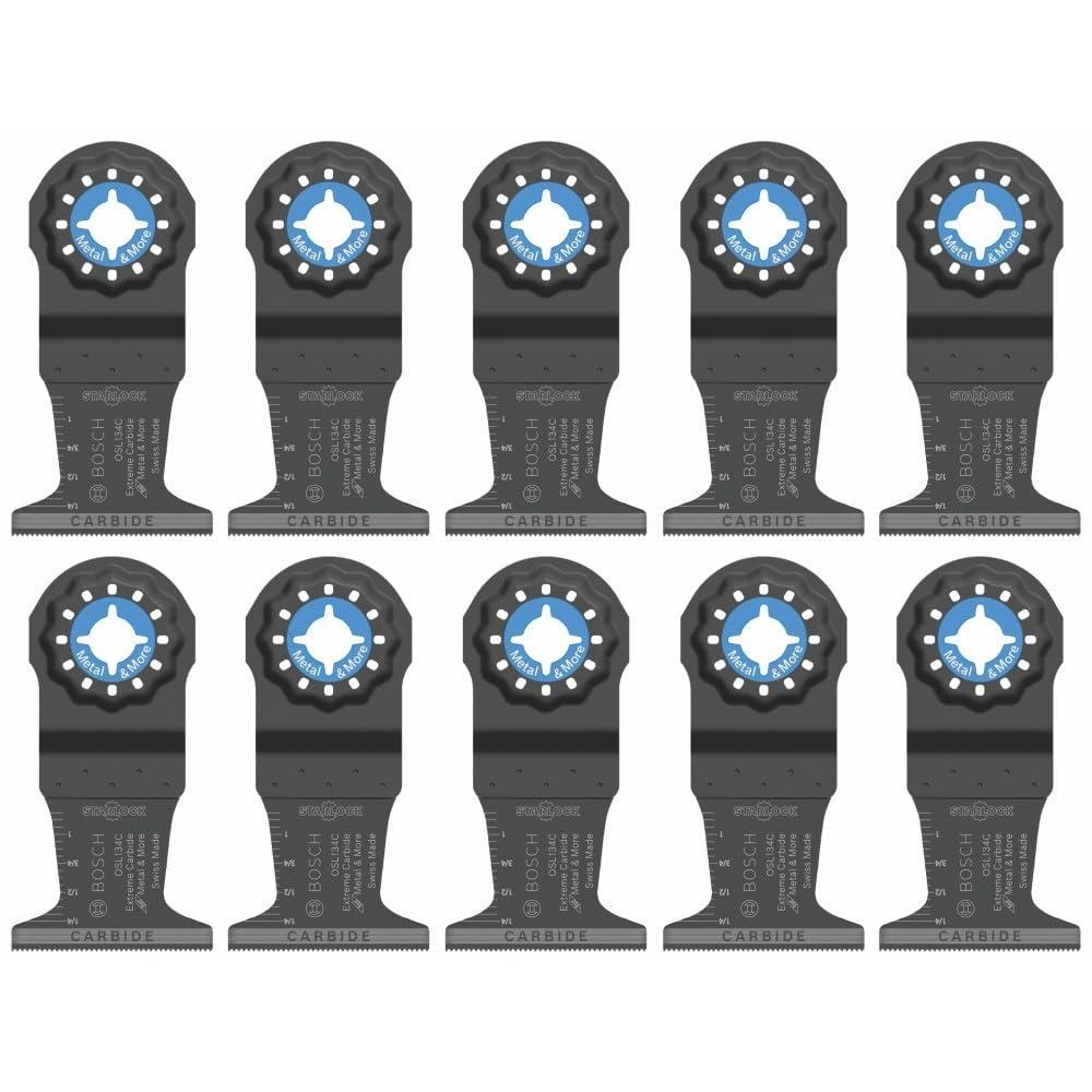 imageBOSCH 114 Inch OSL114C3 Starlock Carbide Plunge Cut Blade 3Pack Professional Oscillating MultiTool Accessory with 3D Fit Interface 30X Longer Life Compatible with OIS Tools134 in