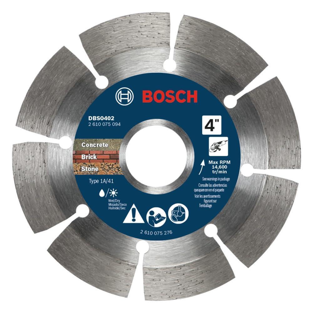 imageBOSCH DBSX04502 412 in XLock Premium Segmented Rim Diamond Blade 5X Faster Change Long Life Concrete Brick Block XLock amp Standard Angle Grinders4 DIAMETER
