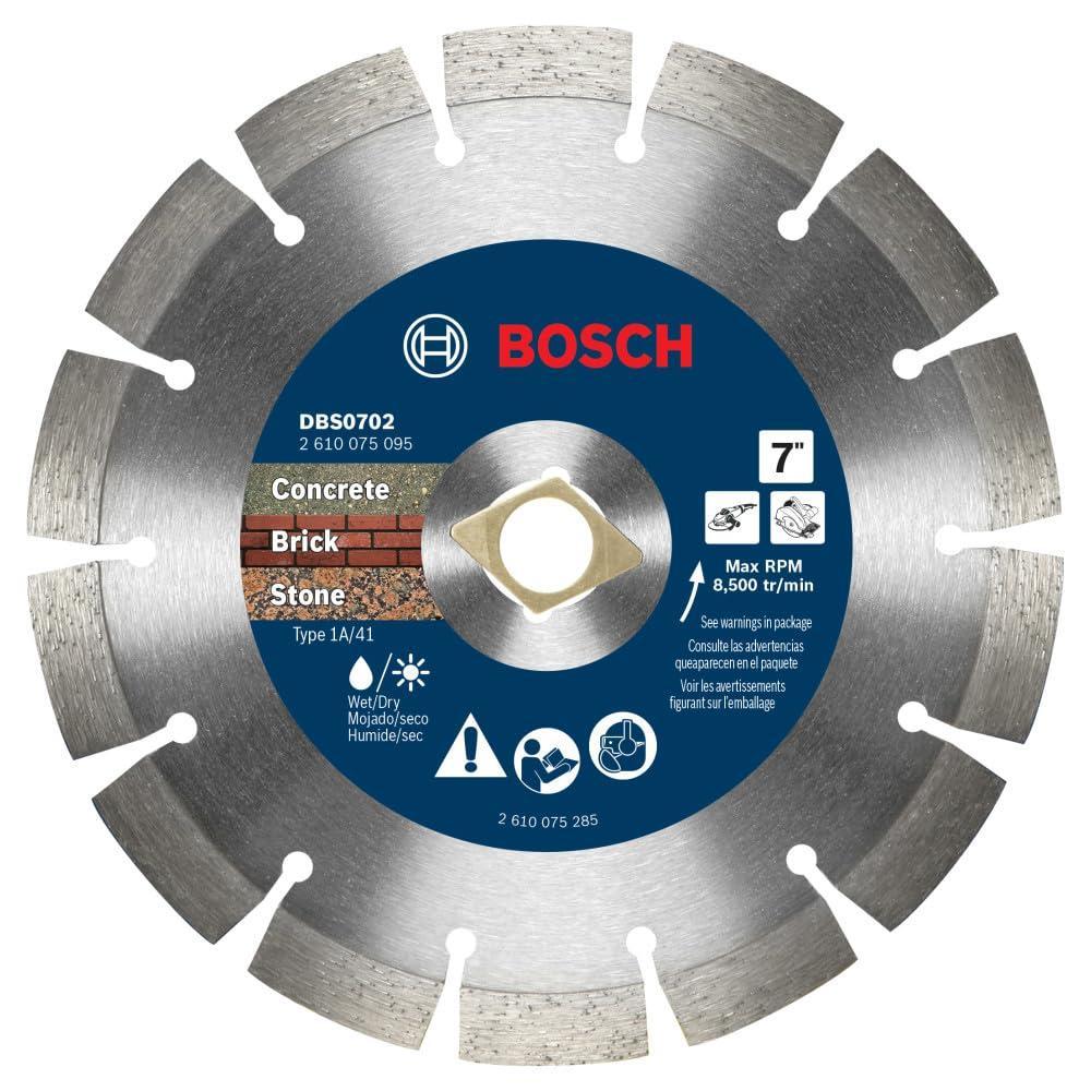 imageBOSCH DBSX04502 412 in XLock Premium Segmented Rim Diamond Blade 5X Faster Change Long Life Concrete Brick Block XLock amp Standard Angle Grinders7 DIAMETER