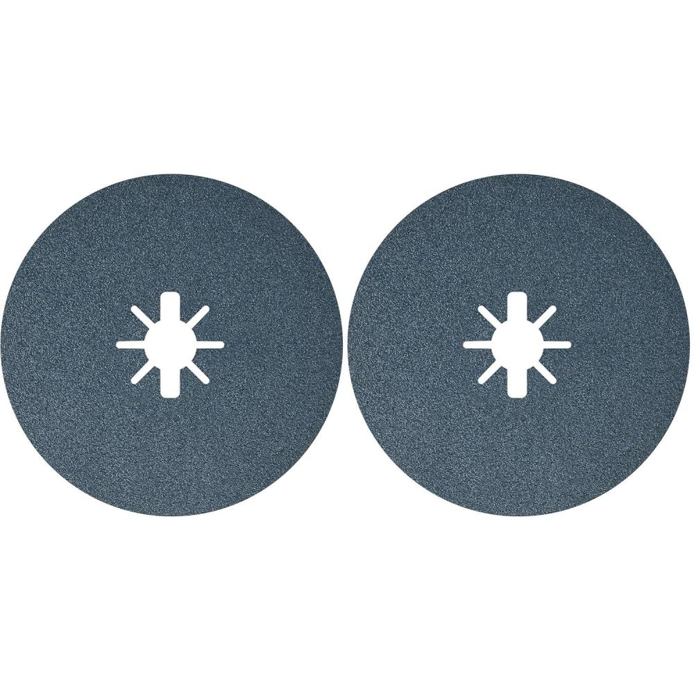 imageBOSCH FBX5100 25Pack 5 In XLOCK Fine Grit Abrasive Fiber Discs 100 Grit Compatible with 78 In Arbor for Applications in Metal Surface Finishing Weld Blending Rust Removal6 In Pack of 2