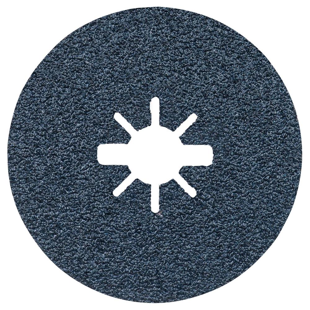 imageBOSCH FBX5100 25Pack 5 In XLOCK Fine Grit Abrasive Fiber Discs 100 Grit Compatible with 78 In Arbor for Applications in Metal Surface Finishing Weld Blending Rust Removal412 In