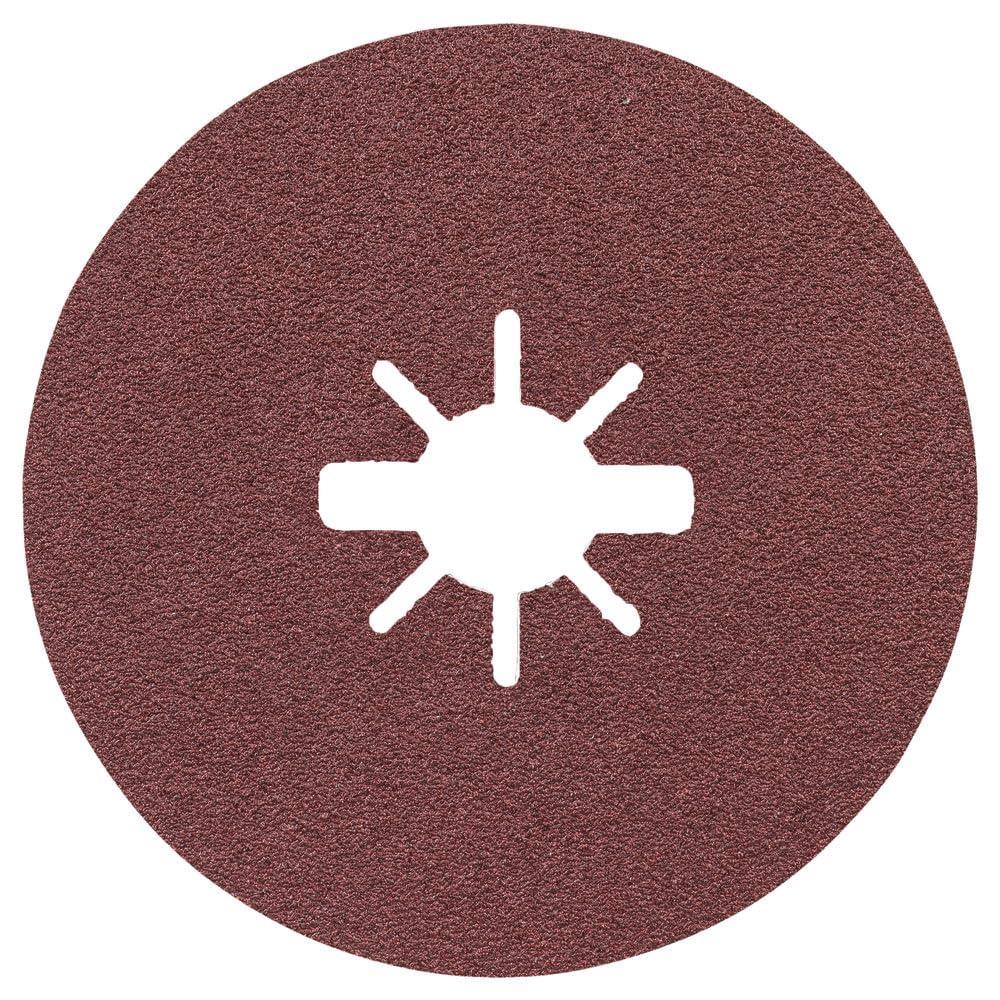imageBOSCH FBX5100 25Pack 5 In XLOCK Fine Grit Abrasive Fiber Discs 100 Grit Compatible with 78 In Arbor for Applications in Metal Surface Finishing Weld Blending Rust Removal412 in