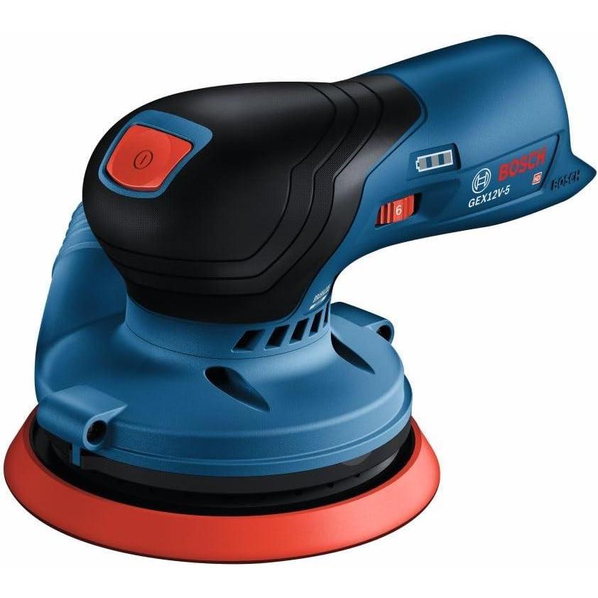 imageBOSCH GEX12V5N 12V Max Brushless 5 Random Orbit Sander Ergonomic Palm Grip Dust Collection System Speed Selector SoftStart Technology Bare Tool