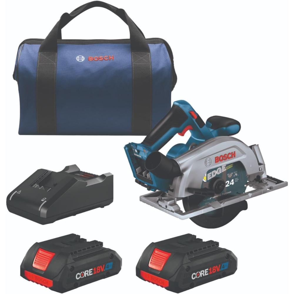 imageBOSCH GKS18V22LN 18V Brushless BladeLeft 612 In Circular Saw Bare ToolBladeRight w Battery Kit