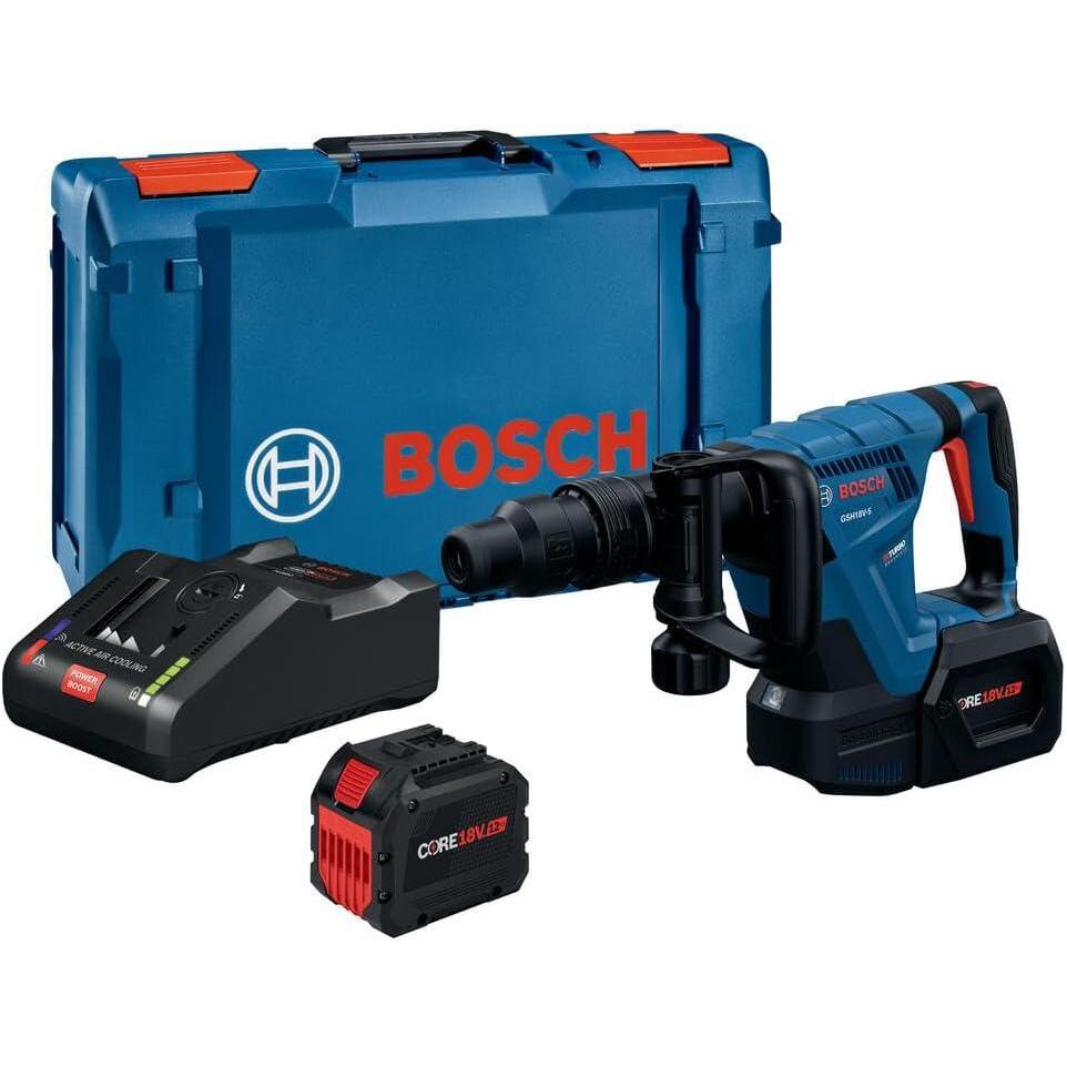 imageBOSCH GSH18V5L SDSmax Demolition Hammer  Powerful Lightweight and Versatile for Chiseling Applications with Vibration ControlTool  1 12 Ah Battery  Charger