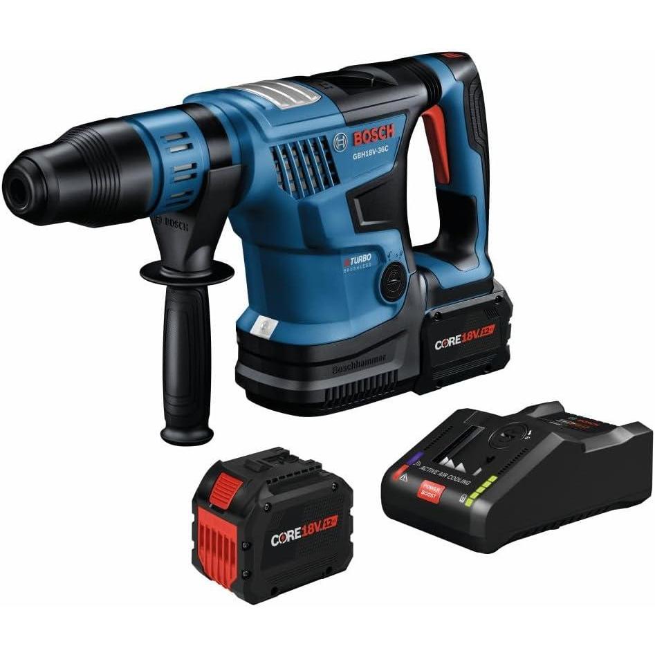 imageBosch GBH18V36CK27 PROFACTOR 18V ConnectedReady SDSmax 1916 In Rotary Hammer with 2 CORE18V 12 Ah High Power Batteries