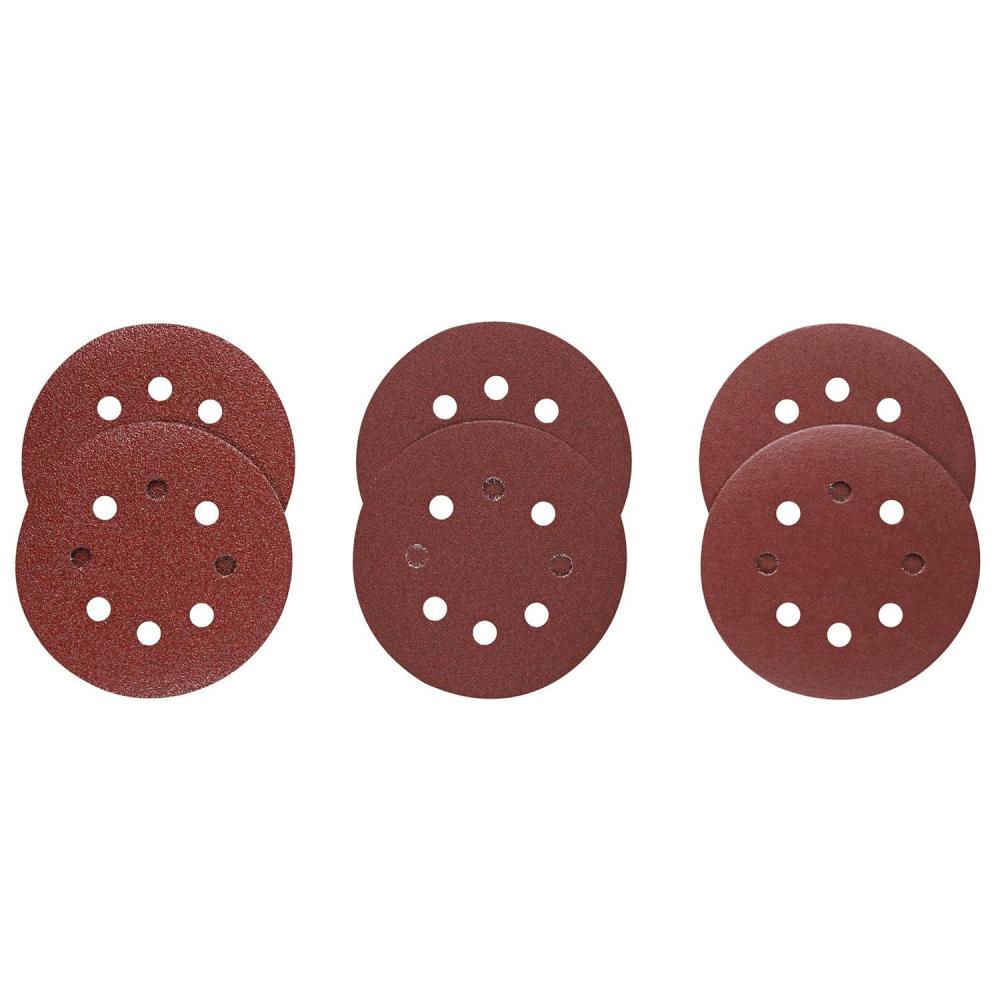 imageBosch SR5R000 6Piece Assortment 5 in 8 Hole HookandLoop Sanding DiscsOne Size