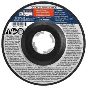 BOSCH CWX1M500 5 in. x 1/16 in. X-Lock Masonry Cutting Abrasive Wheel 24 Grit Compatible with 7/8 in. Arbor Type 1A (ISO 41) for Applications in Masonry Cutting(Type 27A Metal)