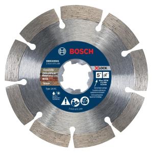 BOSCH DBSX04502 4-1/2 in. X-Lock Premium Segmented Rim Diamond Blade | 5X Faster Change, Long Life | Concrete, Brick, Block | X-Lock & Standard Angle Grinders(5″ DIAMETER)