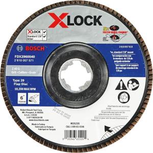 BOSCH FDX2750080 1-Piece 5 In. X-LOCK Flap Disc 80 Grit Compatible with 7/8 In. Arbor Type 27 for Applications in Metal Blending and Grinding(6 In.)