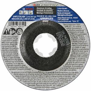 BOSCH GWX27LM450 4-1/2 In. x 1/4 In. X-LOCK Metal Grinding Abrasive Wheel 30 Grit Compatible with 7/8 In. Arbor Type 27 for Applications in Metal Grinding(Aluminum Grinding)