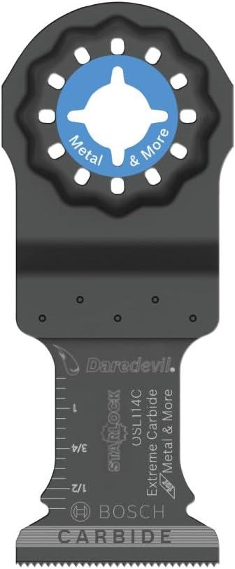 imageBOSCH 114 Inch OSL114C Starlock Carbide Plunge Cut Blade Professional Oscillating MultiTool Accessory with 3D Fit Interface 30X Longer Life Compatible with OIS Tools