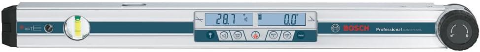 imageBOSCH GAM 270 MFL 5in1 Digital Angle Finder and Inclinometer Includes Leg Extension 4 AA Batteries amp Carrying Case