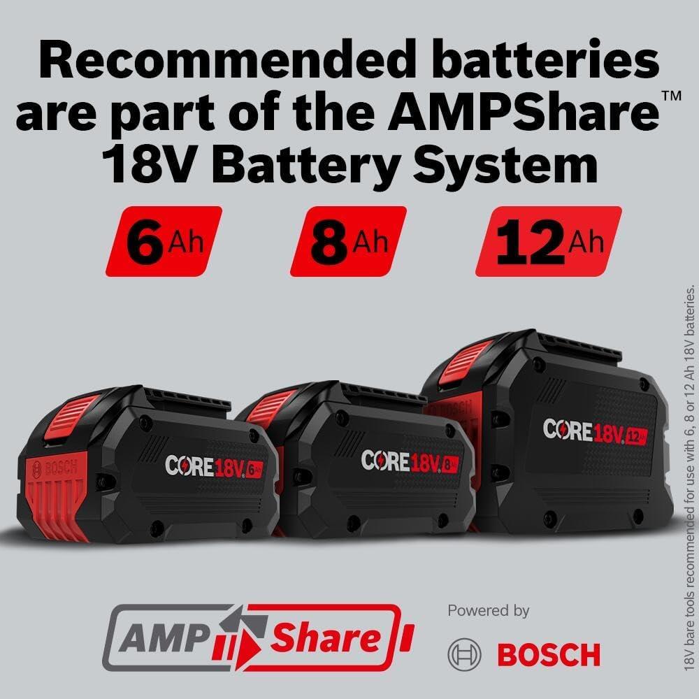 imageBOSCH GBL18V450N18 18V Blower Kit 450 CFM Air Flow and 123 MPH Air Speed for Includes Blower 8Ah Battery ChargerBare Tool