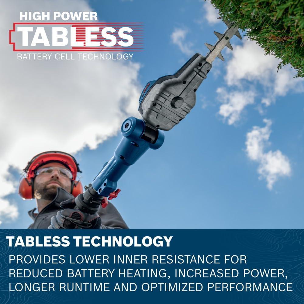 imageBOSCH GHE18V50TPN18X 18V 20 in Pole Hedge Trimmer with 82 Ft Telescopic Pole and Pivoting Head is a Cordless Trimmer Battery and Charger Included KitKit With 8Ah Battery Charger