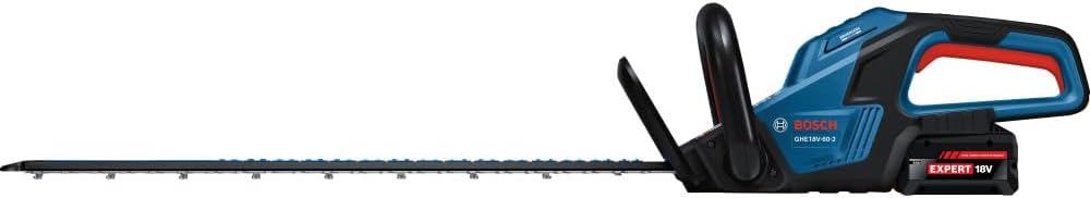 imageBOSCH GHE18V602N 18V Cordless Hedge Trimmer 24Inch Blade with AntiBlocking Technology with Lightweight Design Bare ToolKit With 8Ah Battery Charger