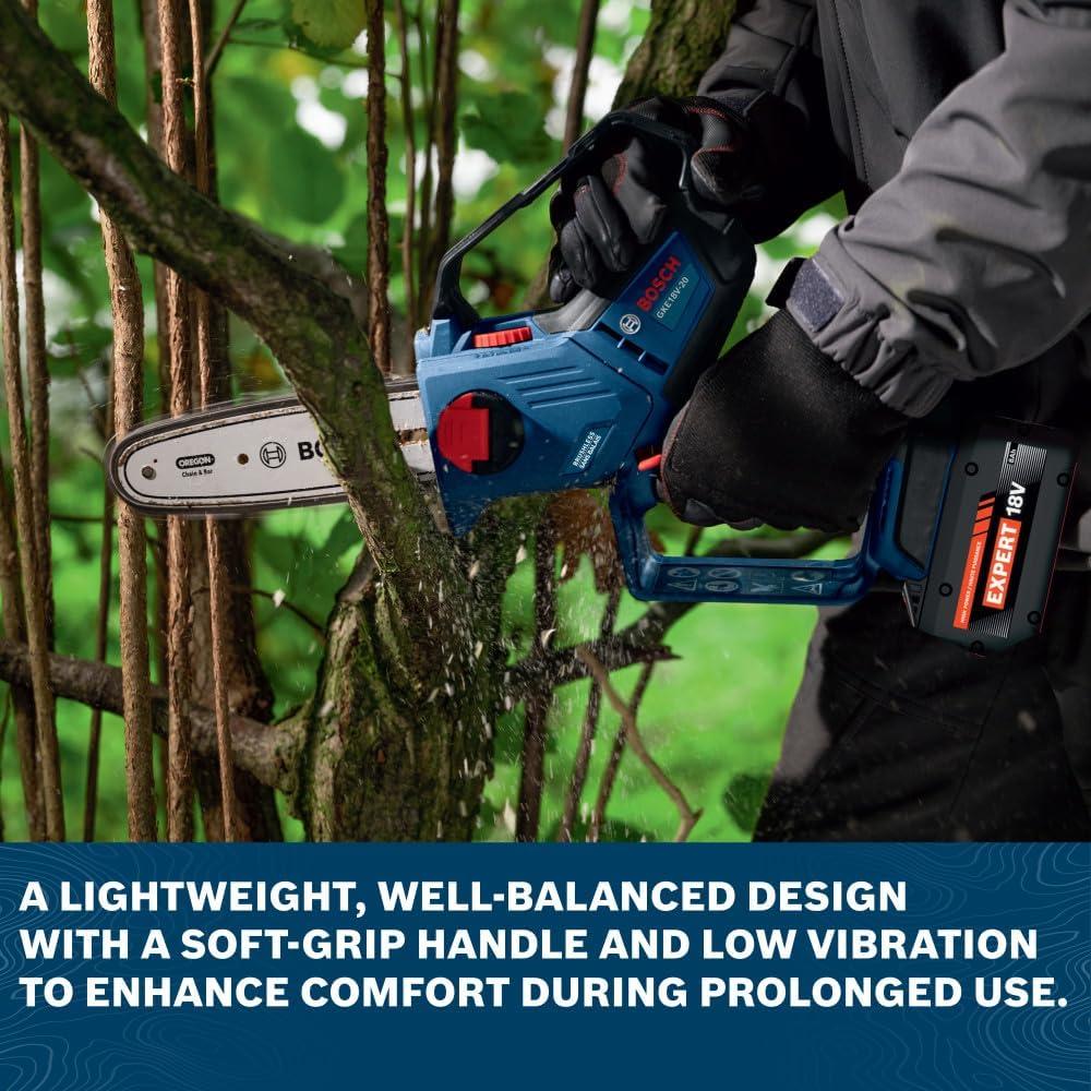 imageBOSCH GKE18V20N14X 18V Cordless Pruning Saw 8Inch Bar for Limbing HighSpeed Brushless Motor Advanced Safety Features for Yard Work Includes 40Ah Battery and ChargerKit With 4Ah Battery Charger