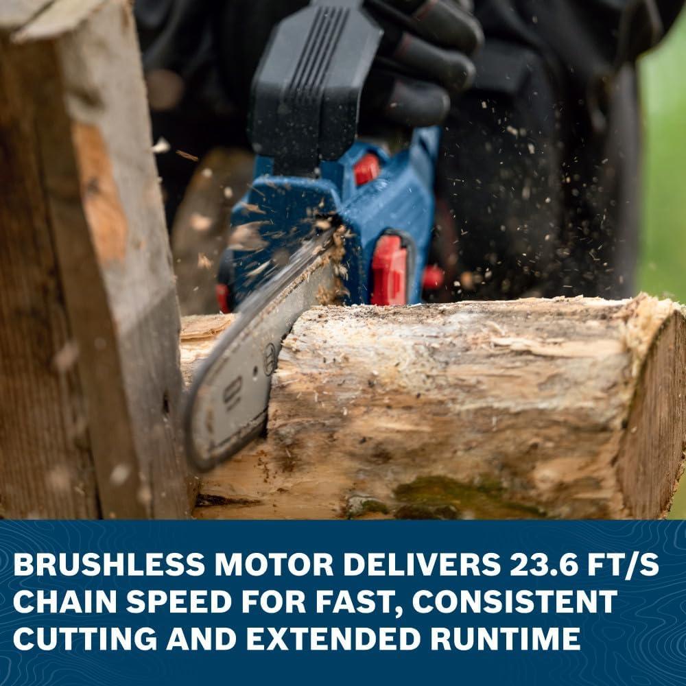 imageBOSCH GKE18V20N14X 18V Cordless Pruning Saw 8Inch Bar for Limbing HighSpeed Brushless Motor Advanced Safety Features for Yard Work Includes 40Ah Battery and ChargerKit With 4Ah Battery Charger