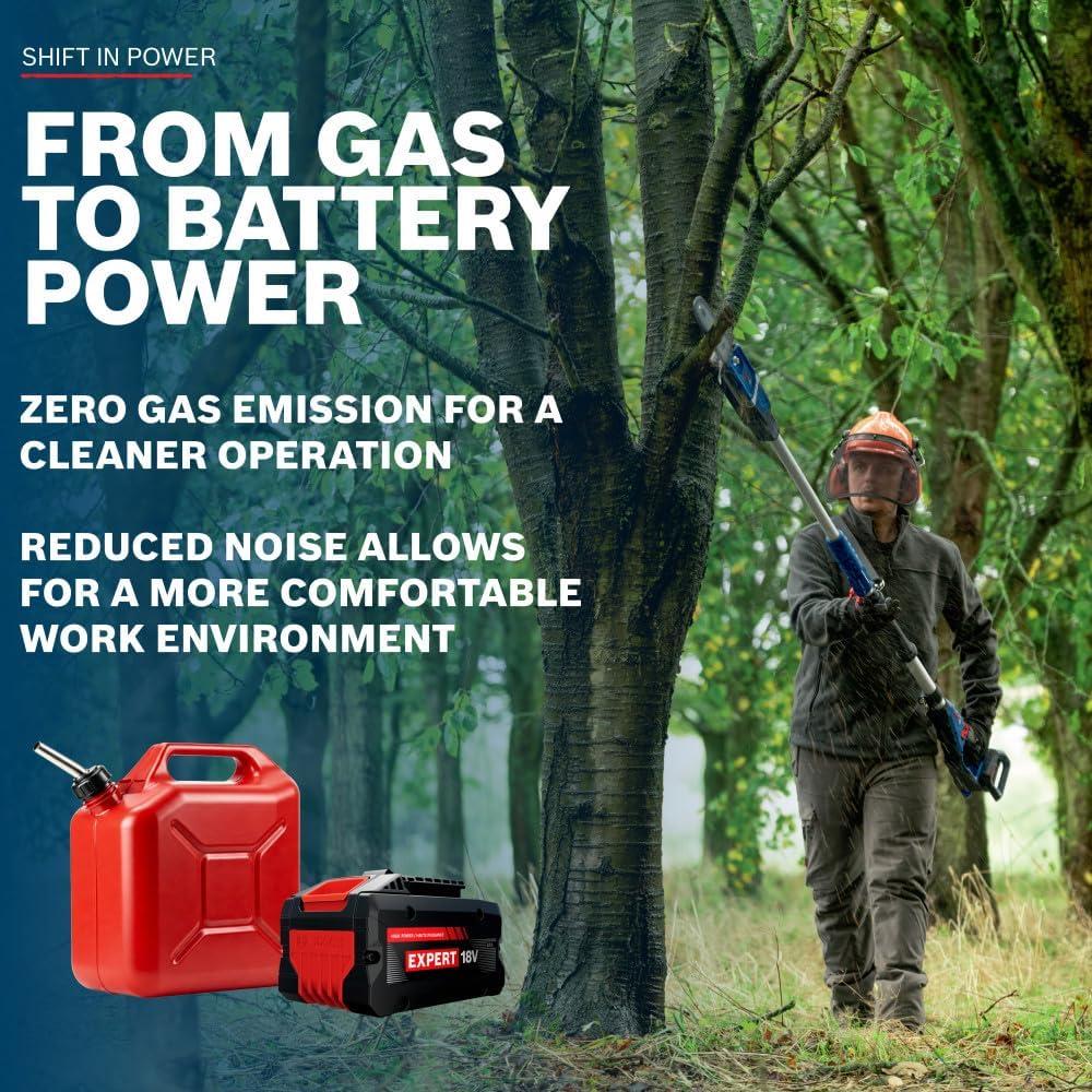 imageBOSCH GKE18V25TPN18X 18V 10Inch Pole Chainsaw Kit with 10 Ft Telescoping Reach amp Brushless Motor Includes 80Ah Battery amp Fast ChargerBare Tool