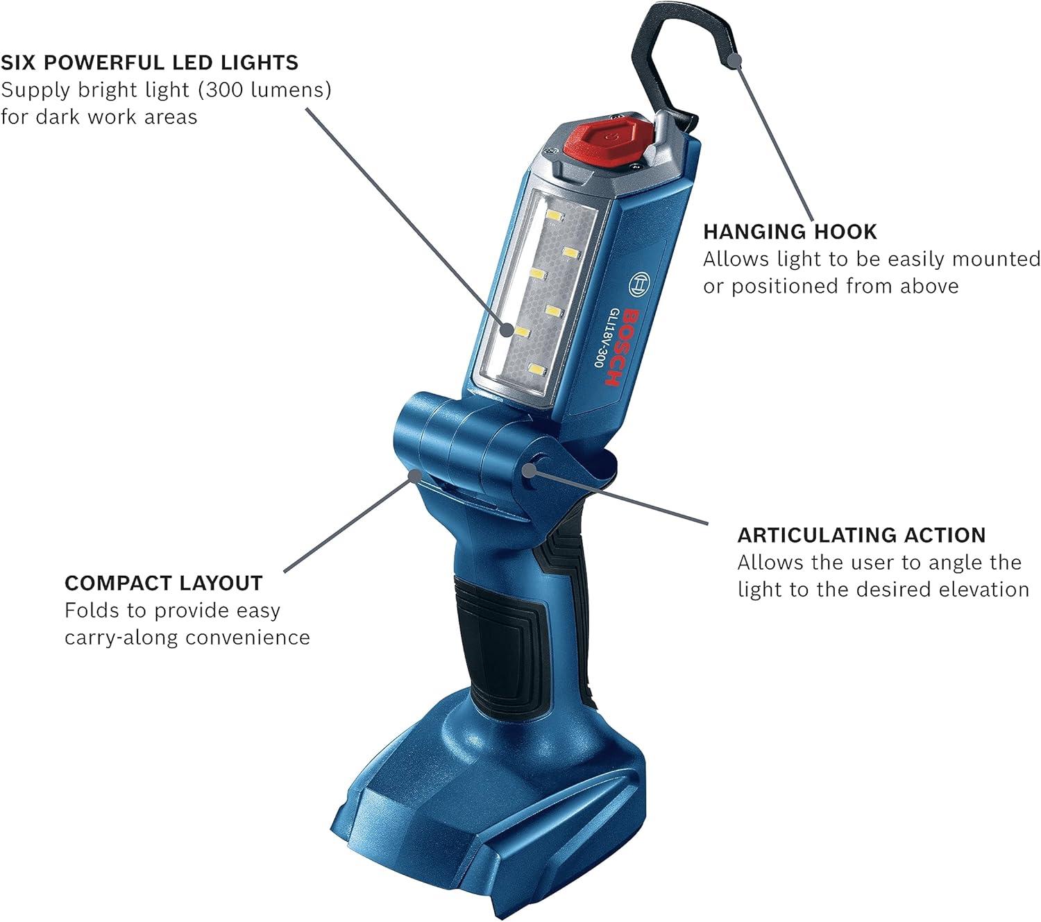imageBOSCH GLI18V300N 18V Articulating LED Worklight Bare Tool18V