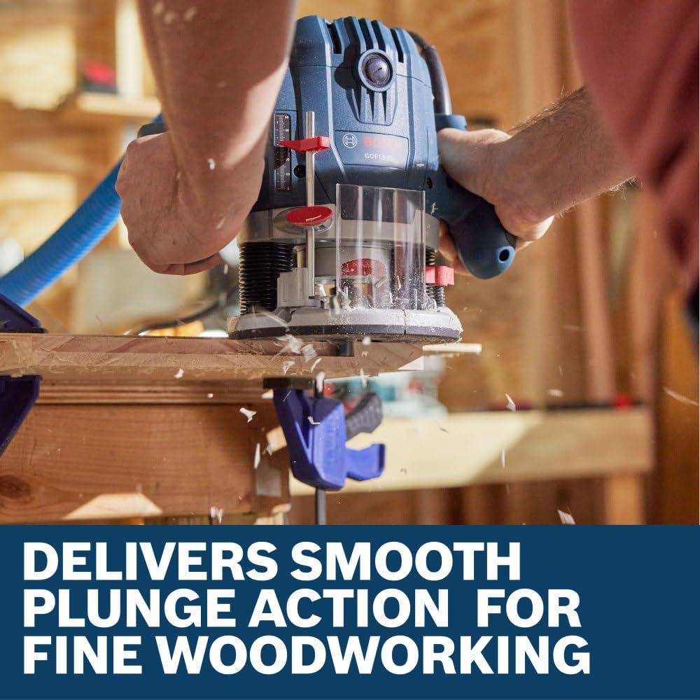 imageBOSCH GOF1325 134 HP MidSize Plunge Router 11000 to 28000 RPM Ergonomic Design With Detachable Parallel Guide