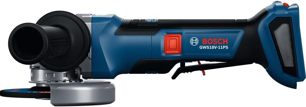 imageBOSCH GWS18V11PSN 18V Angle Grinder wPowerful Brushless Motor 6Speed Variable Control for 4125 In Metal and Concrete Grinding and Cutting Inc Guards Handle Flange and Nut Bare Tool
