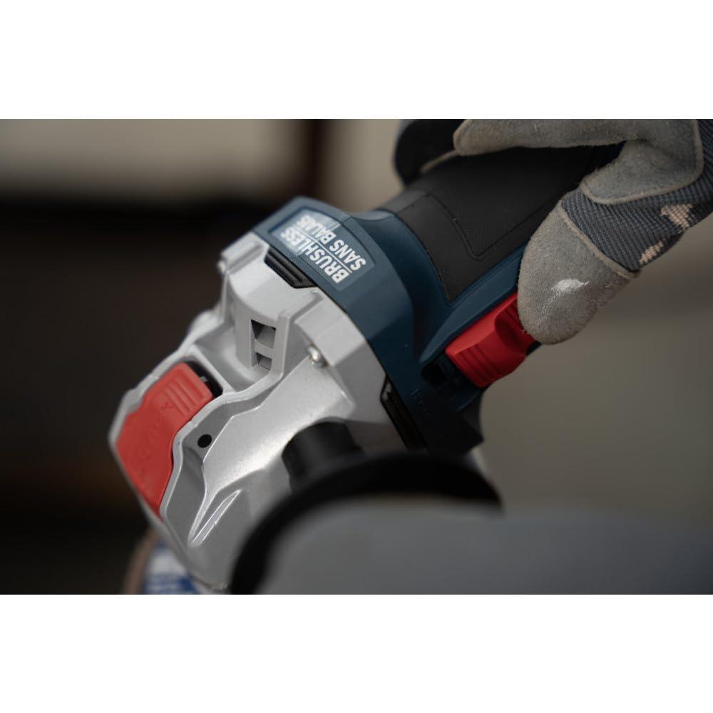 imageBOSCH GWX18V82N 18V XLOCK Angle Grinder for up to 5X faster wheel changes a powerful 8Amp equivalent brushless motor slim grip for light grinding and cutting Inc Guards and Handle Bare Tool